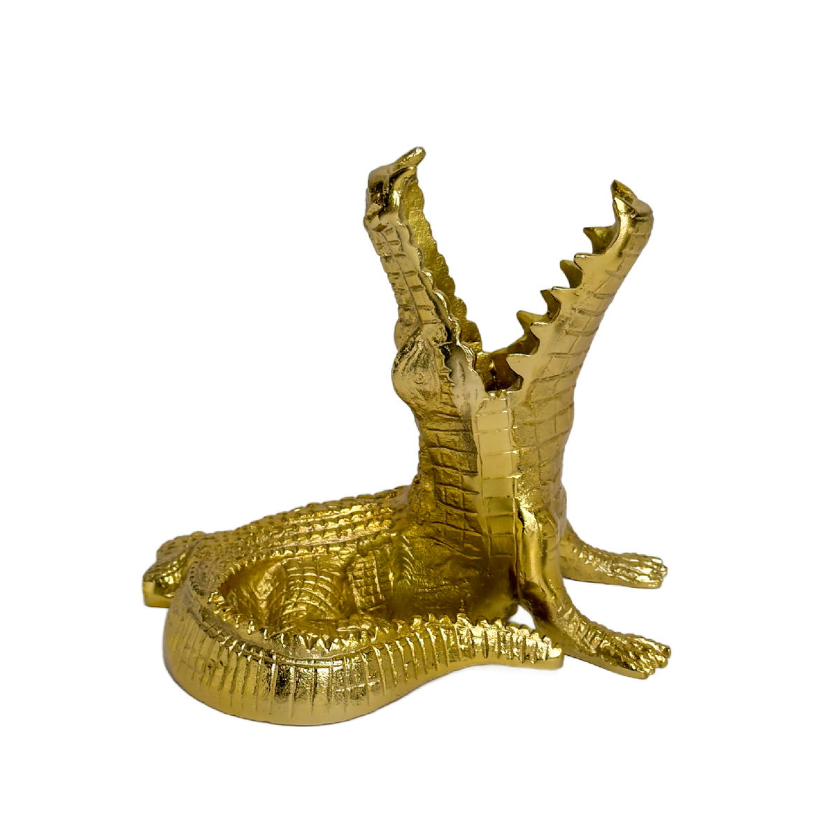 Brass Alligator Wine Bottle Holder