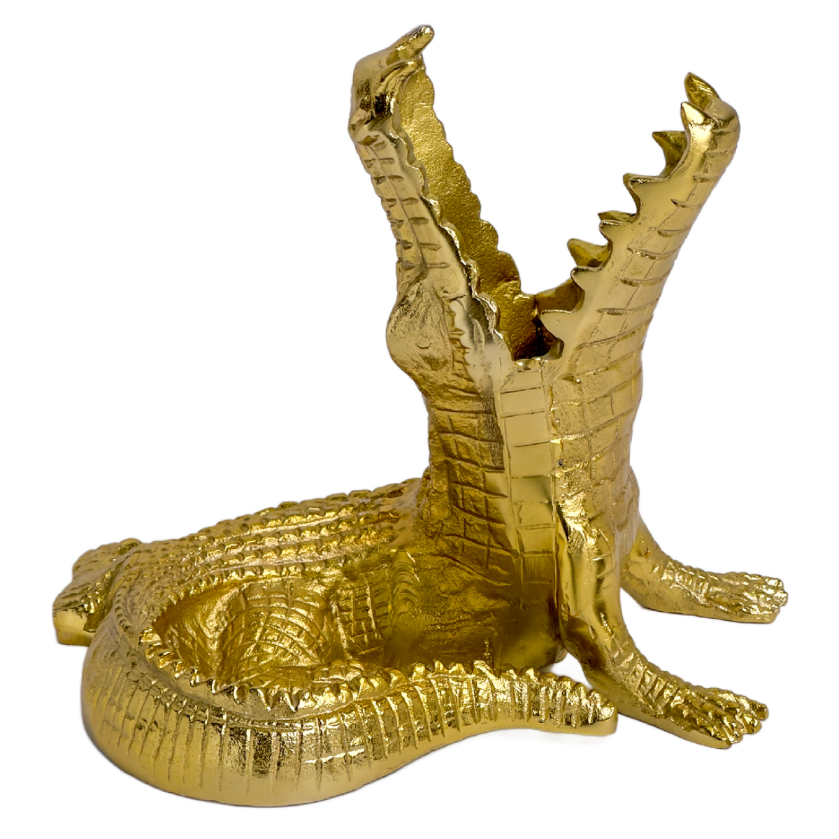 Brass Alligator Wine Bottle Holder