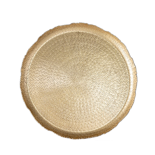 Gold Round Hammered Tray