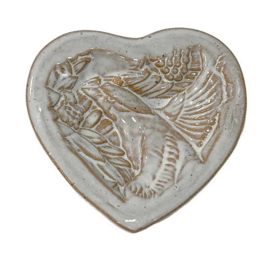 Heart Pottery with Large Bird
