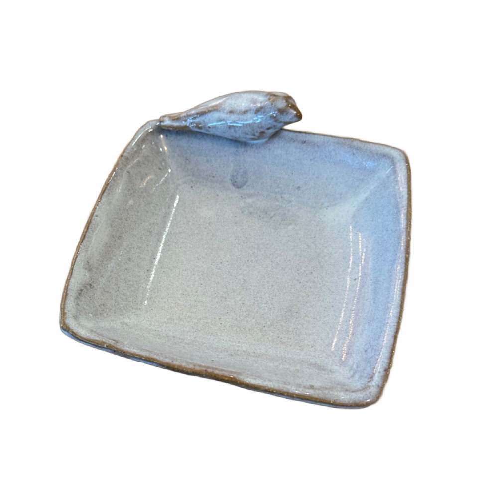 Small White Bird Ceramic Dish