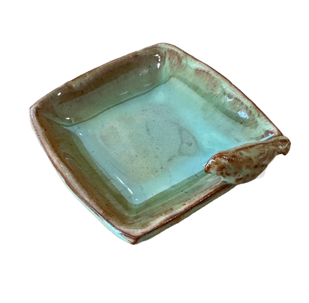 Small Green Bird Ceramic Dish