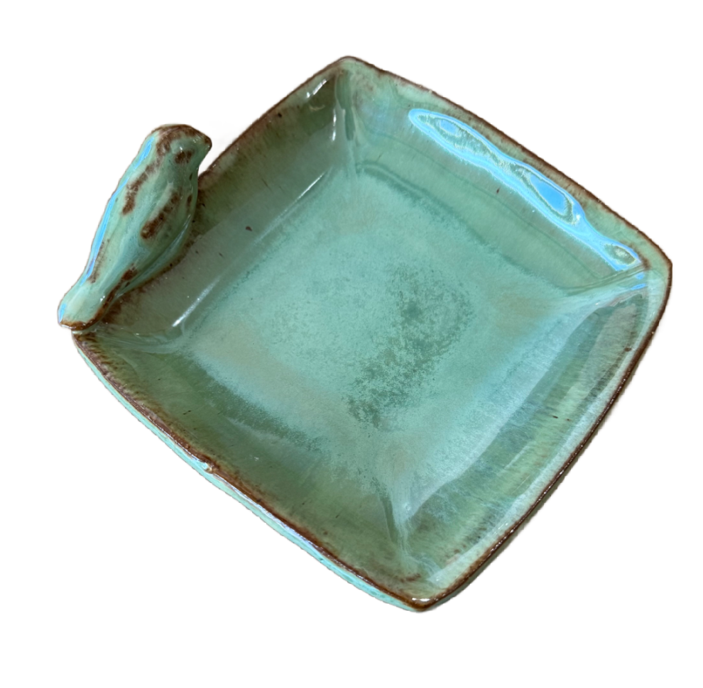 Small Green Bird Ceramic Dish