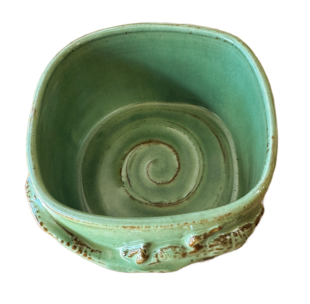 Green Alligator Ceramic Bowl