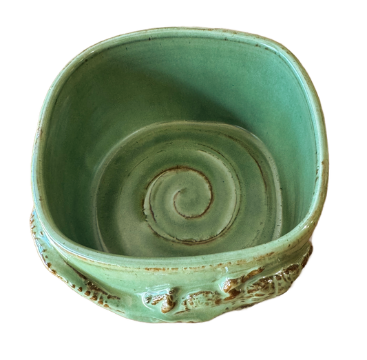 Green Alligator Ceramic Bowl