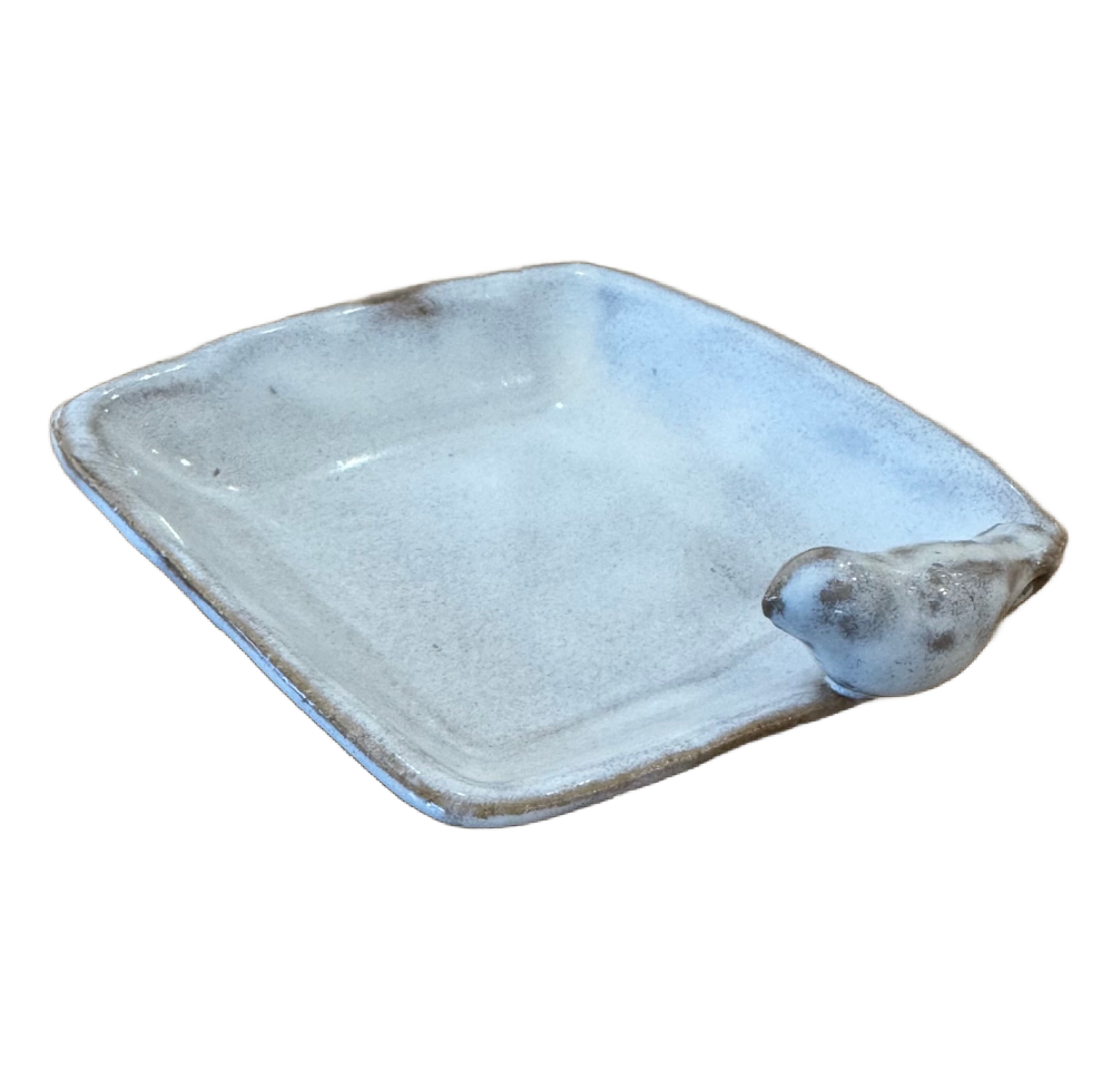 Small White Bird Ceramic Dish