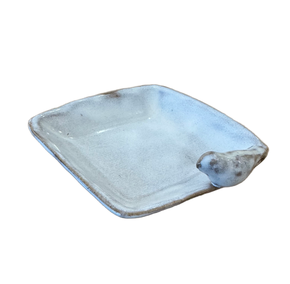 Small White Bird Ceramic Dish