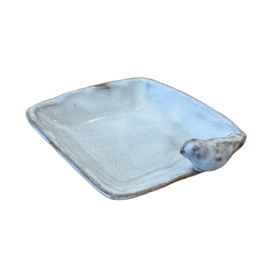 Small White Bird Ceramic Dish
