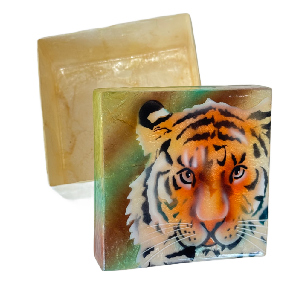 Tiger Capiz Shell Box