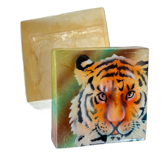 Tiger Capiz Shell Box