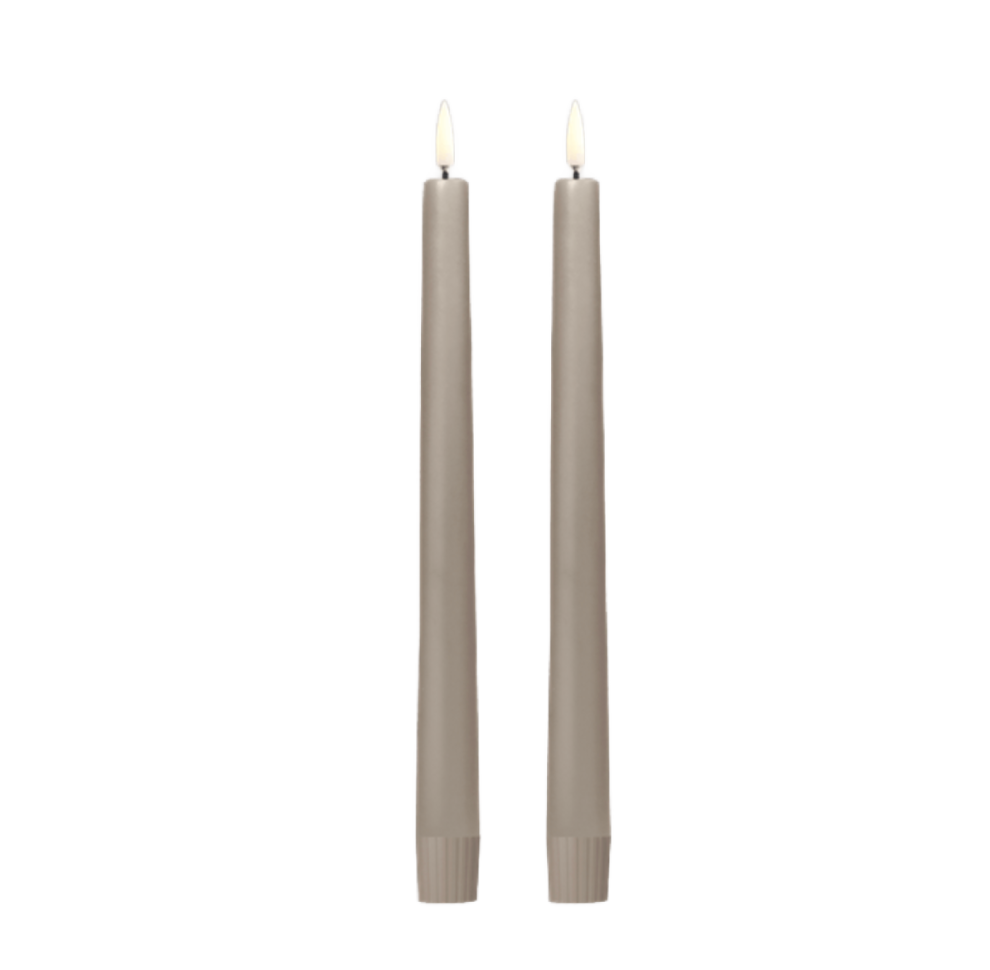 Sandstone LED Taper Pair Candle