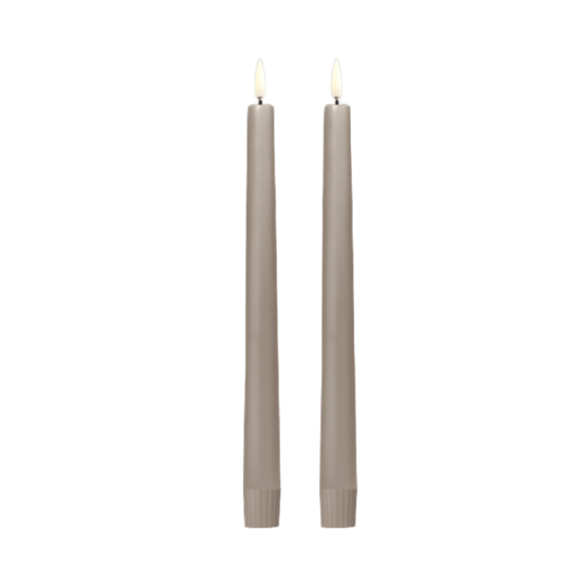 Sandstone LED Taper Pair Candle