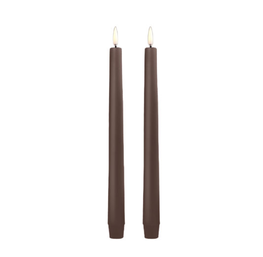 Brown LED Taper Pair Candle