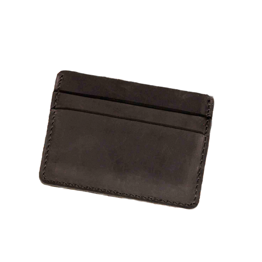 Leather Card Holder Wallet, Handmade Wallet for Men: Black