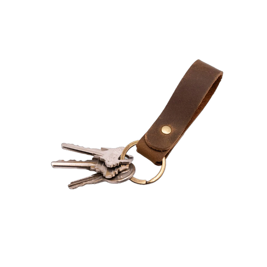Leather Key Ring - Keychain: Folklore Brown