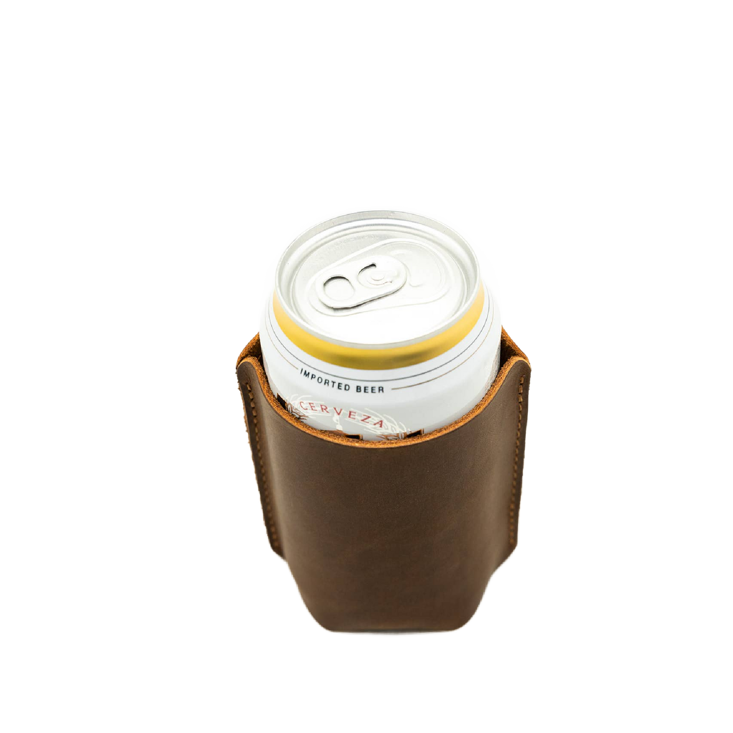 Leather Sewn Can Cooler: Can