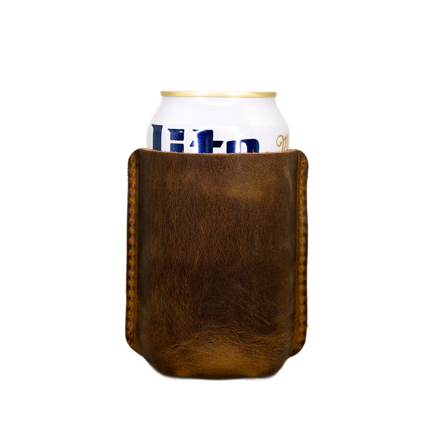 Leather Sewn Can Cooler: Can