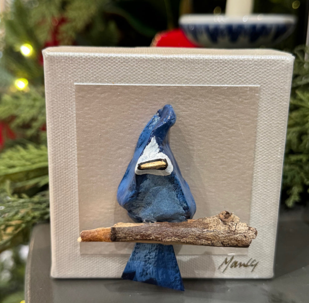 Blue Jay Bird Cardinal 4x4 Canvas