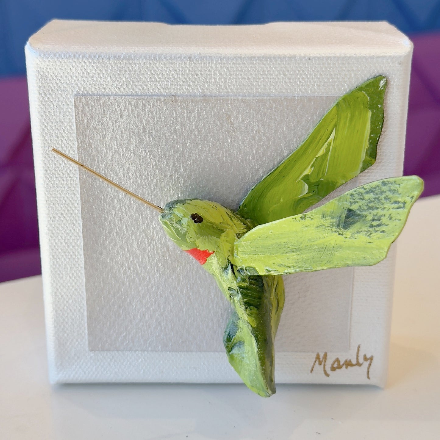 Green Hummingbird 4x4 Canvas