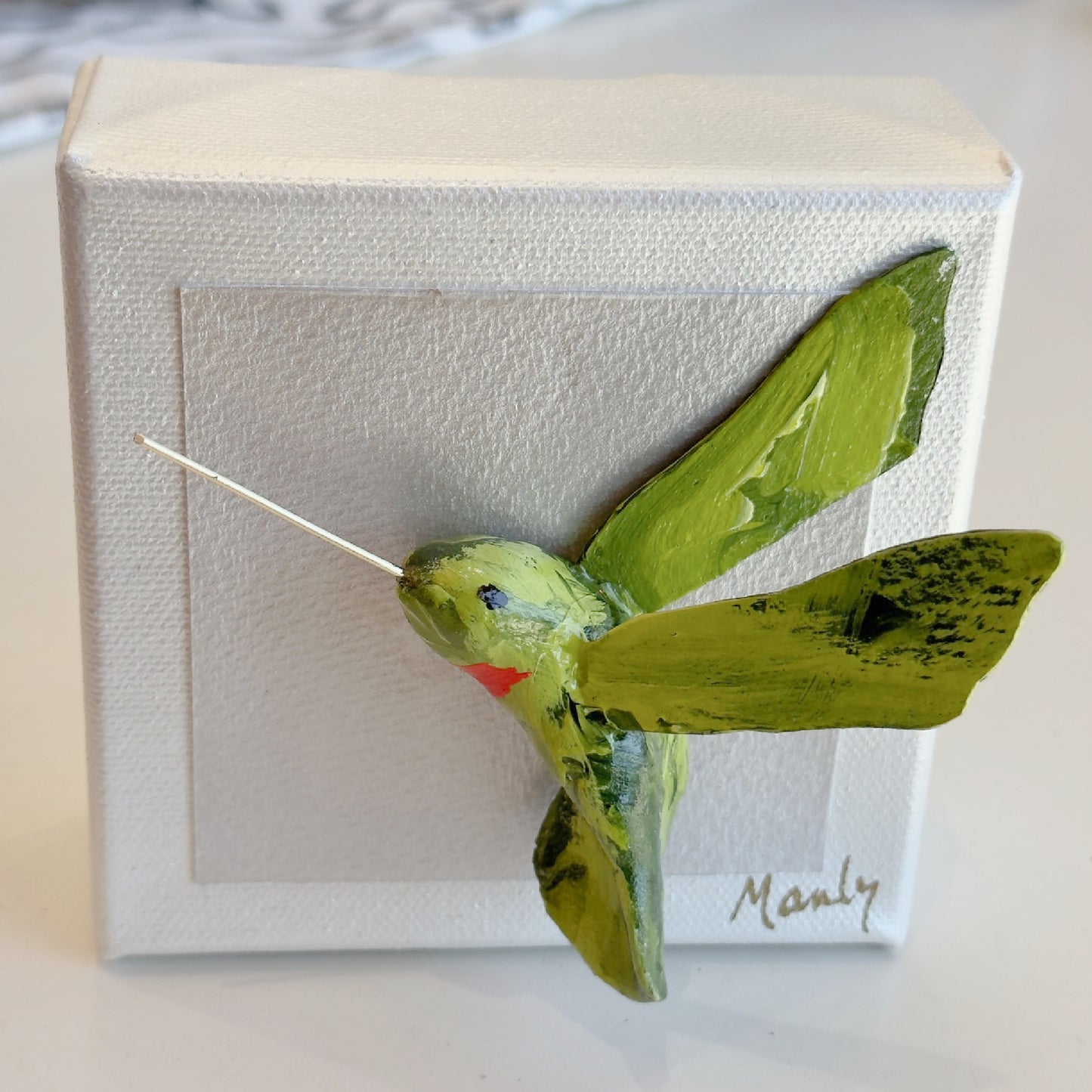 Green Hummingbird 4x4 Canvas
