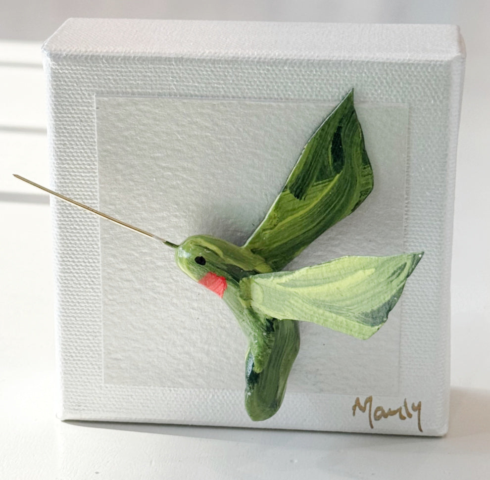 Green Hummingbird 4x4 Canvas