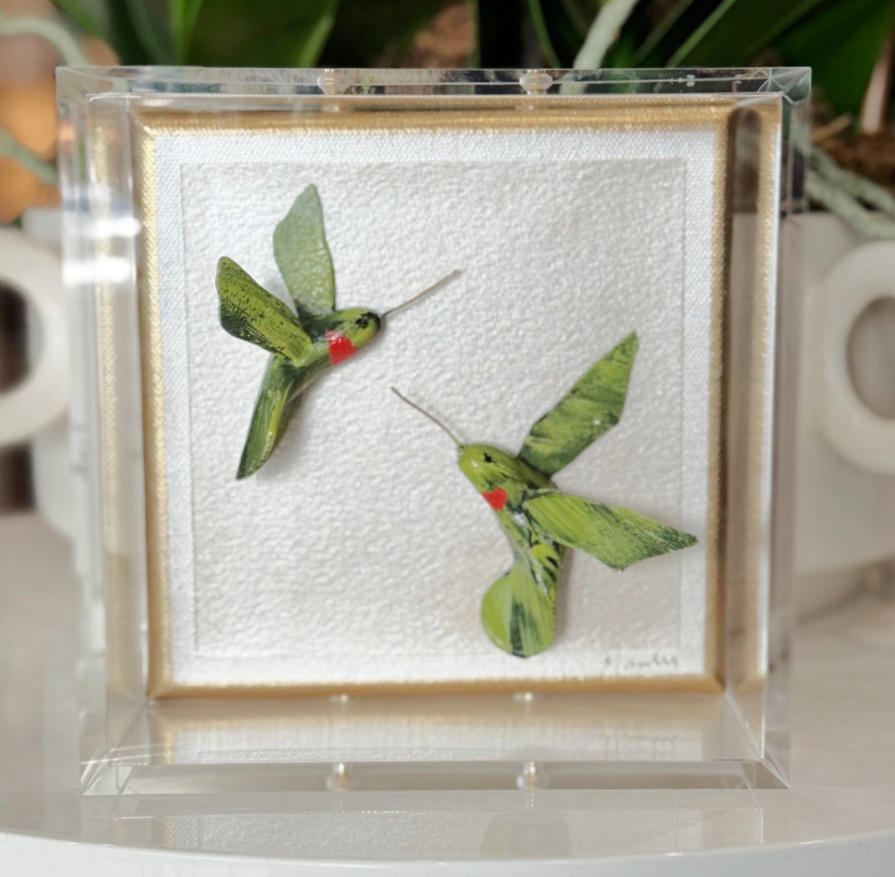 Hummingbird Green 6x6 Shadowbox