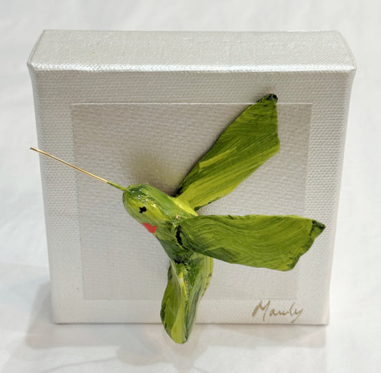 Green Hummingbird 4x4 Canvas
