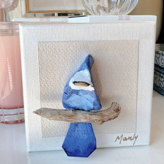 Blue Jay Bird Cardinal 4x4 Canvas