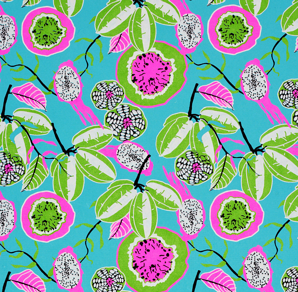 Exotic Fruits Turquoise/Pink/Green/Black/White Wrap Sheets