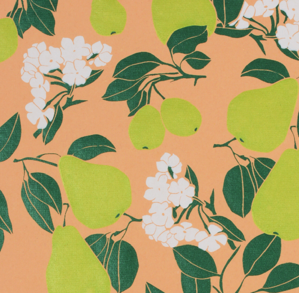 Pear Blossom - Peach/Lime Green/Dark Green/White Wrap Sheets