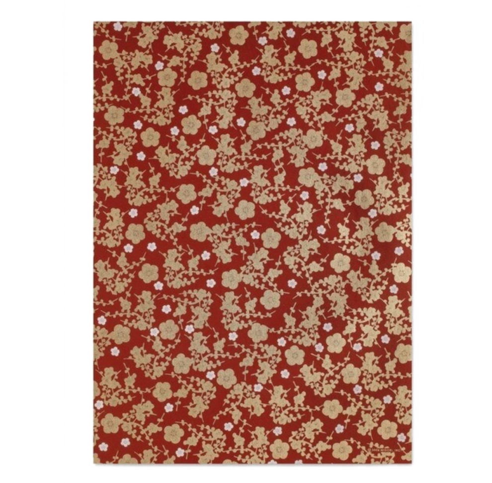 Cherry Blossom Red/Metallic Gold Wrap Sheets