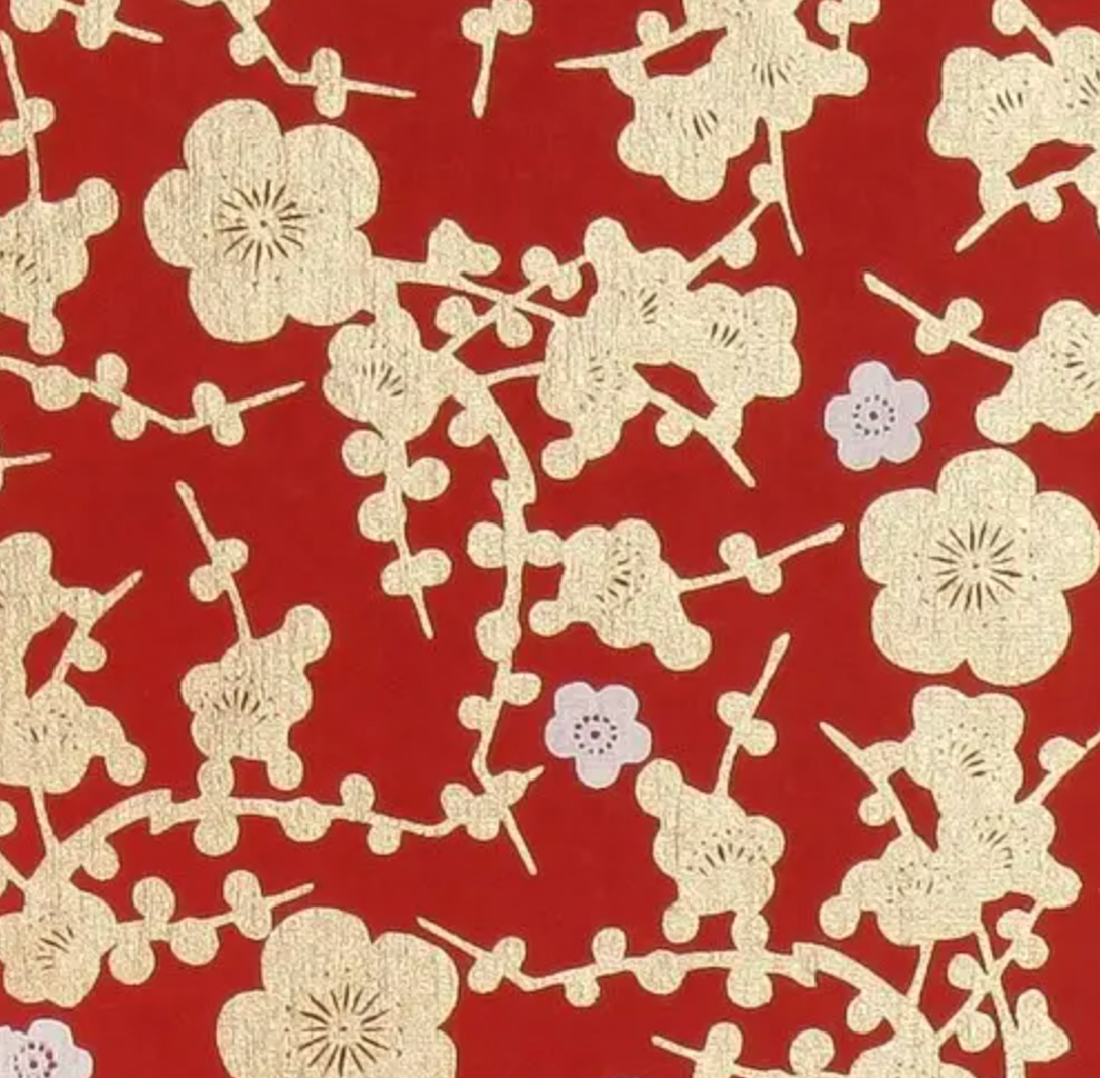 Cherry Blossom Red/Metallic Gold Wrap Sheets