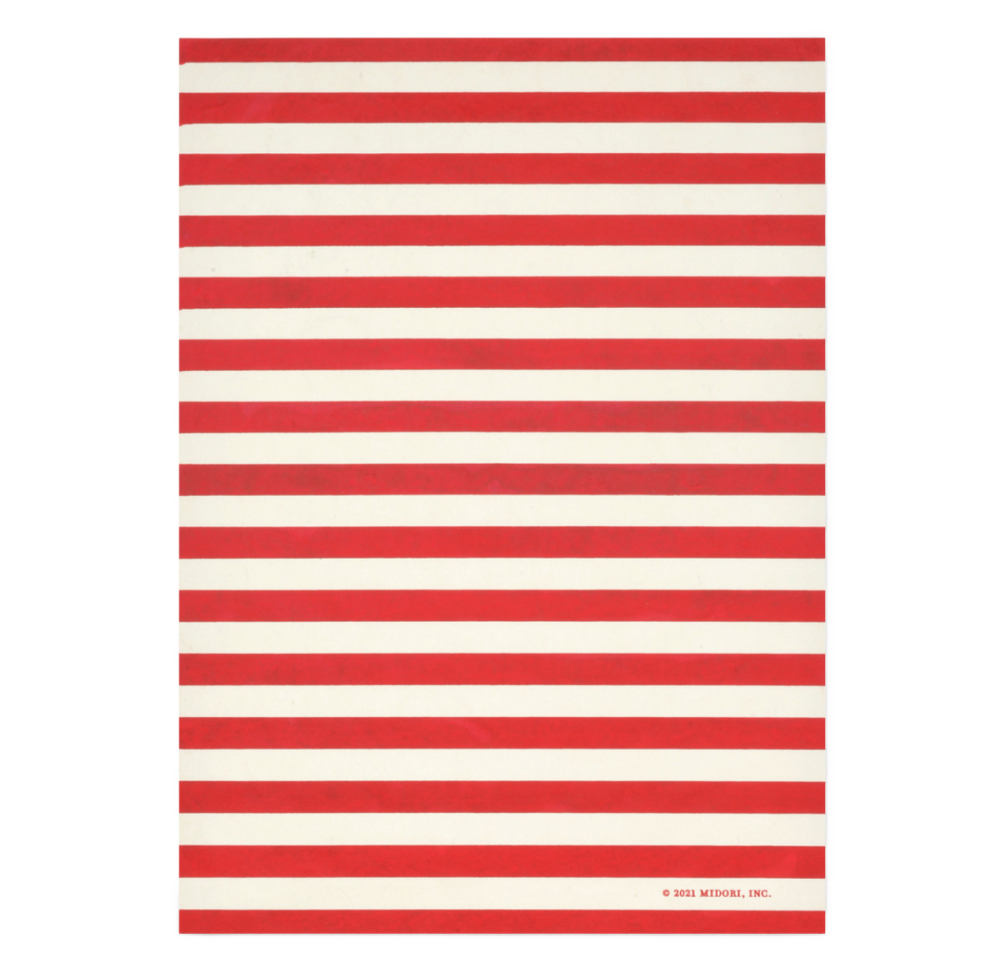 Stripes Cream/Red Metallic Wrap Sheets