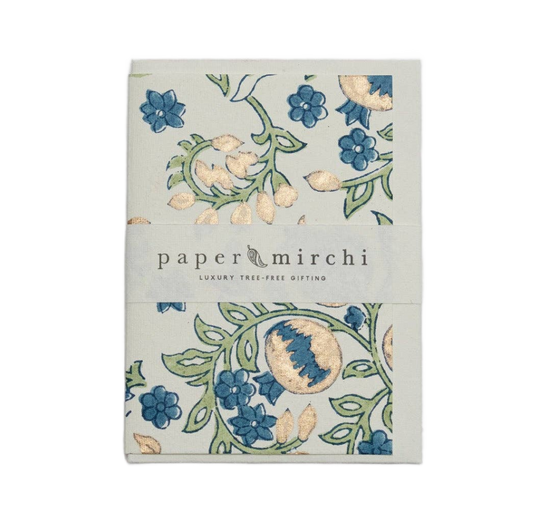 Hand Block Printed Greeting Card - Pomegranate Indigo