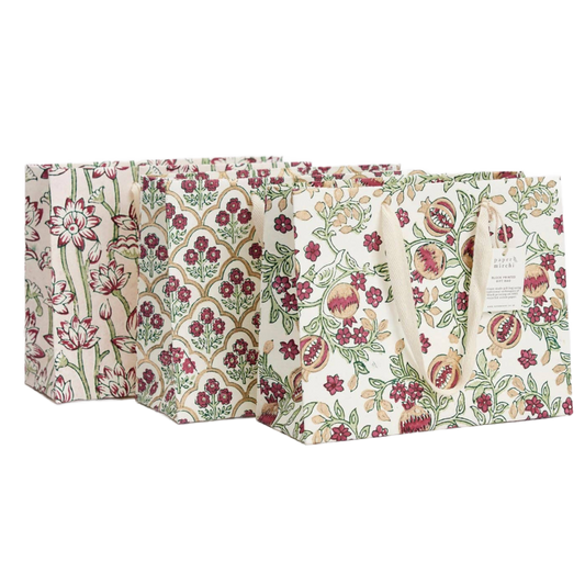 Medium Hand Block Printed Gift Bags