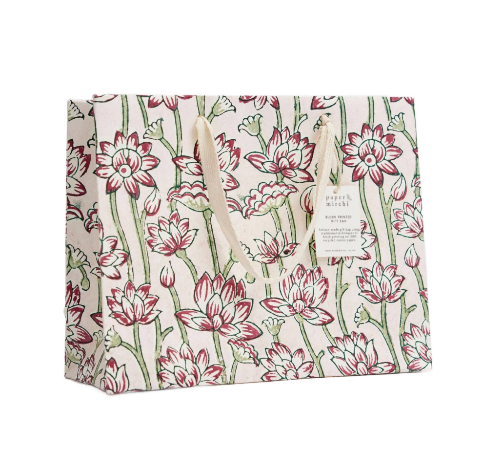 Medium Hand Block Printed Gift Bags