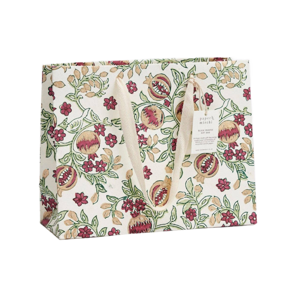 Medium Hand Block Printed Gift Bags