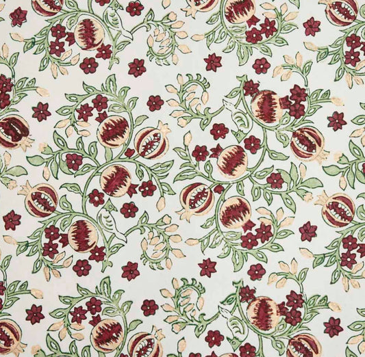 Block Printed Wrapping Paper Sheets - BP Pomegranate Cherry