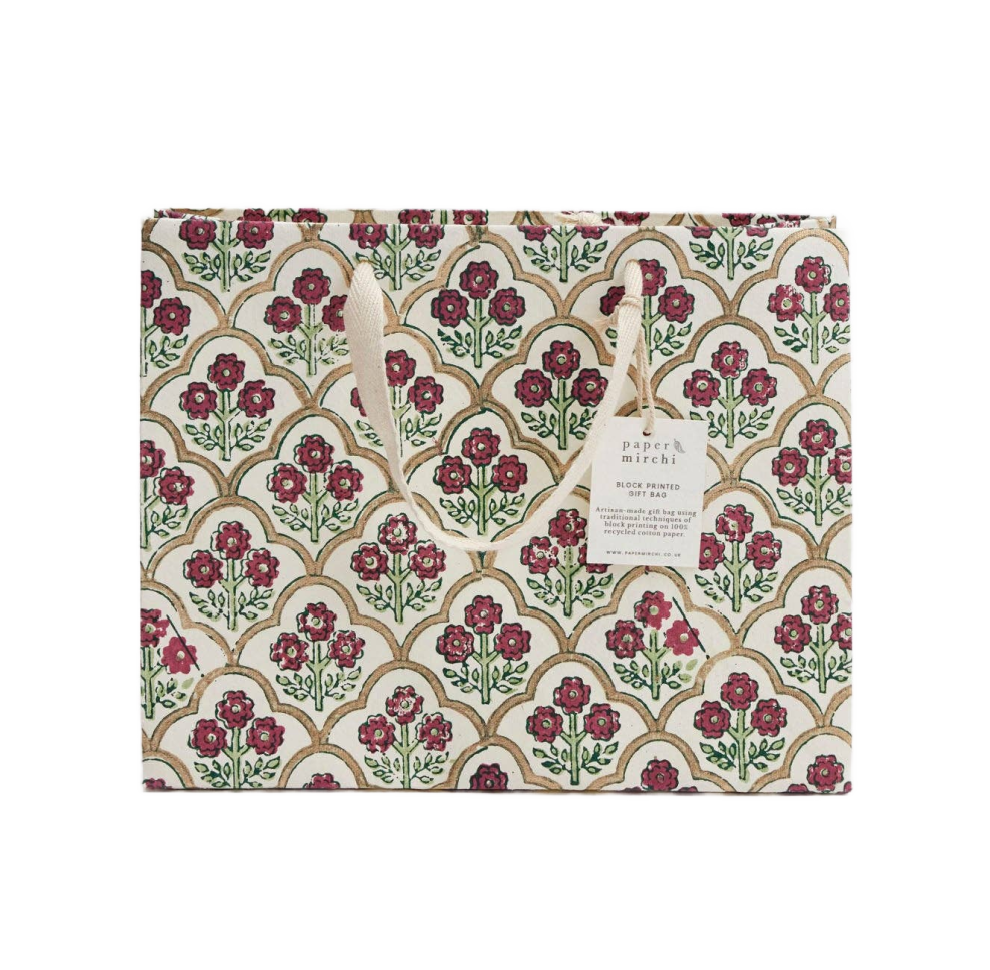 Medium Hand Block Printed Gift Bags