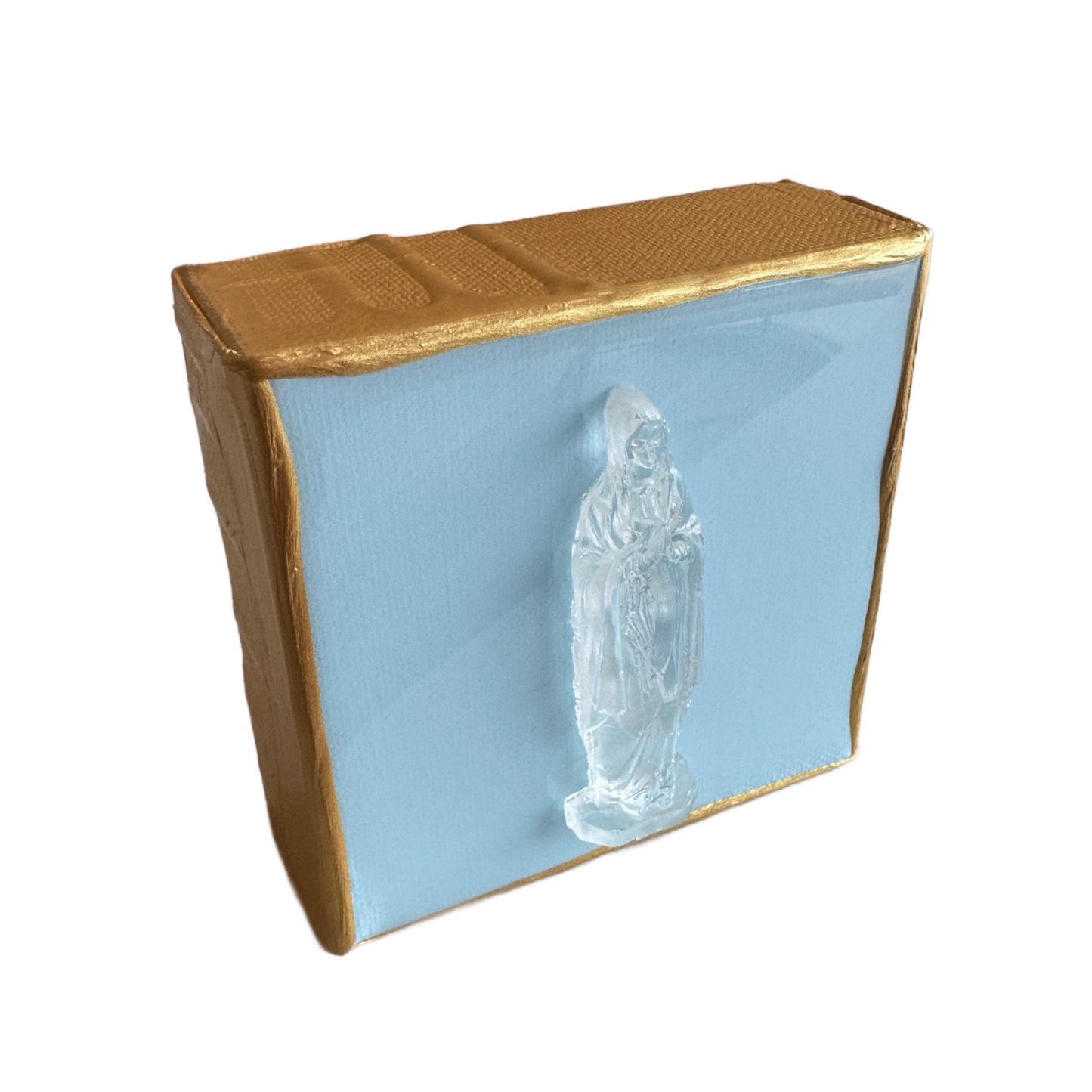 Mother Mary 4x4 Baby Blue Canvas