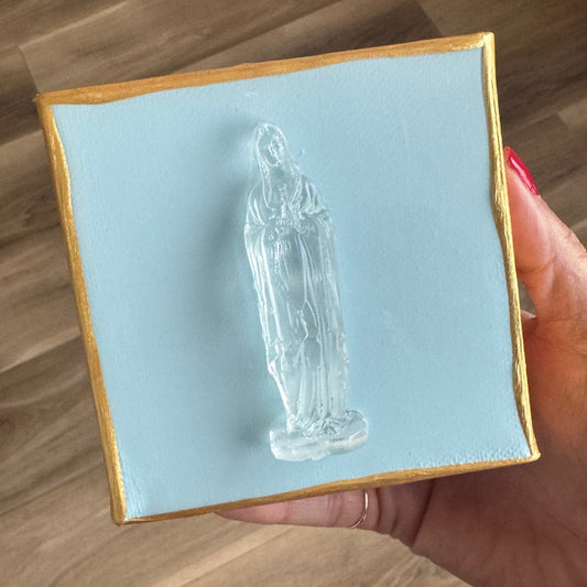 Mother Mary 4x4 Baby Blue Canvas