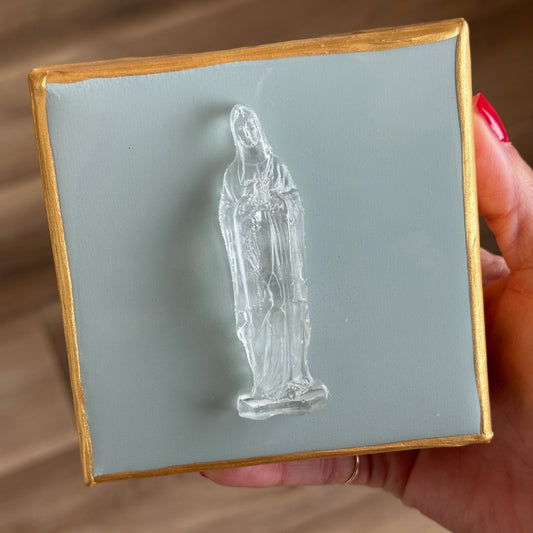 Mother Mary 4x4 Sage Green Canvas