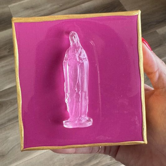 Mother Mary 4x4 Hot Pink Canvas