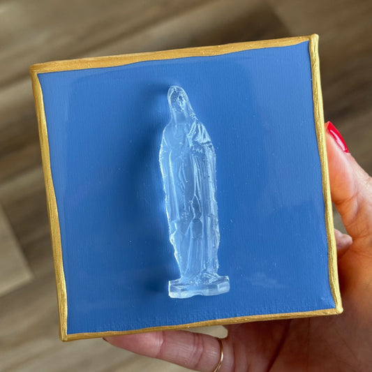 Mother Mary 4x4 Periwinkle Canvas