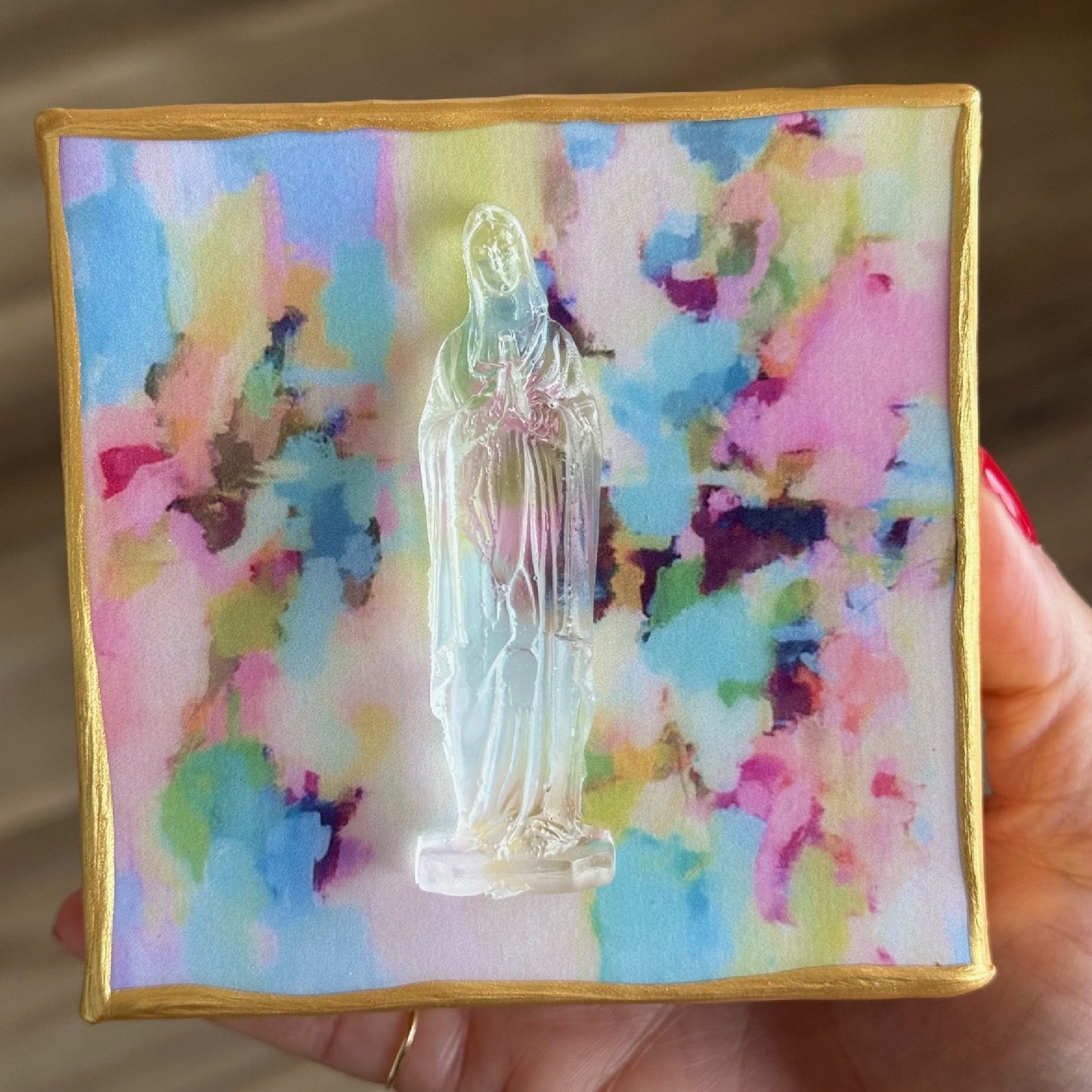 Mother Mary 4x4 Watercolor Canvas