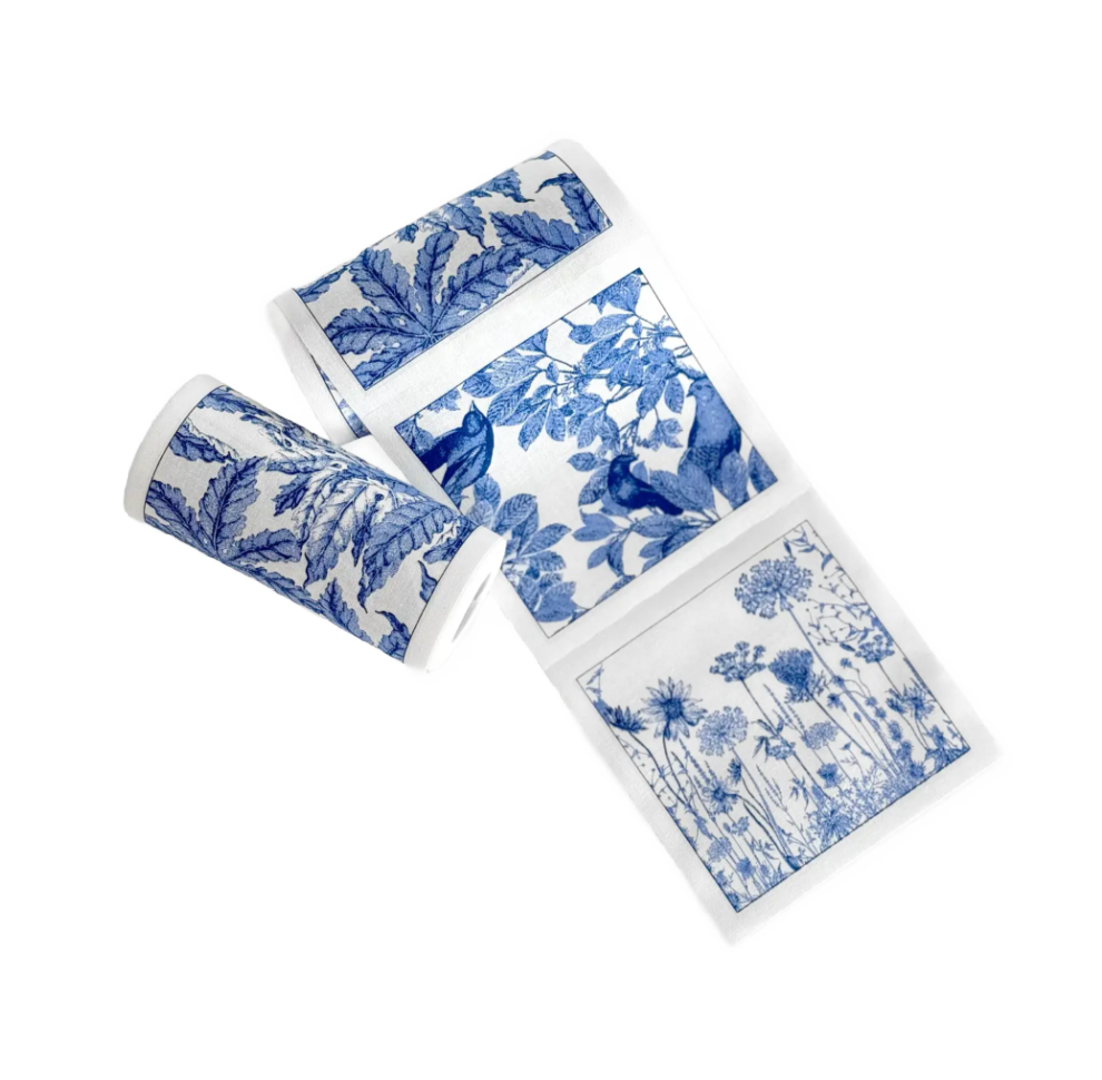 Blue Botanicals Cocktail Napkin Roll
