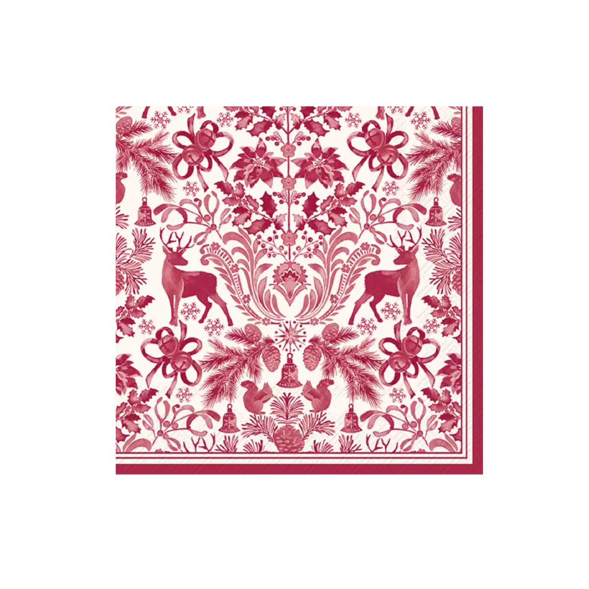 Brimsley Red Christmas Cocktail Napkin