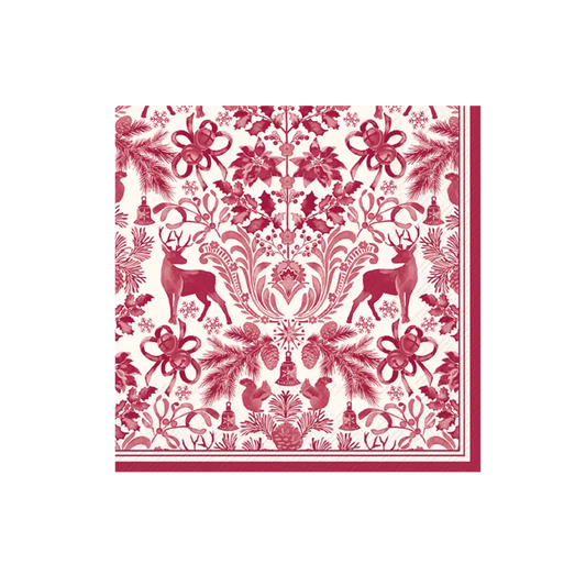 Brimsley Red Christmas Cocktail Napkin