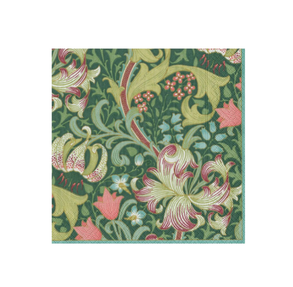 Golden Lily Forest Cocktail Napkin