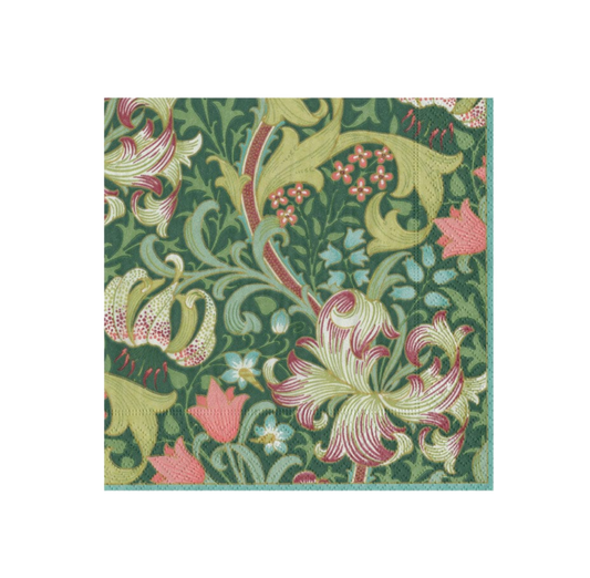 Golden Lily Forest Cocktail Napkin